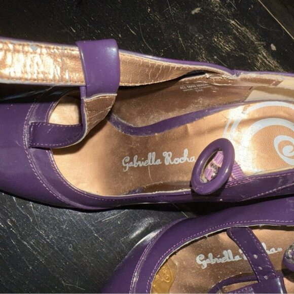 Gabriella Rocha Shelby Mary Jane T-Strap Heels Burgundy Patent - Size 5 - Picture 2 of 6